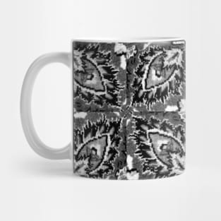 black and white flower pattern, floral designs, minimal art, abstract art, floral pattern, antique rug photo , For custom orders please DM me. Mug